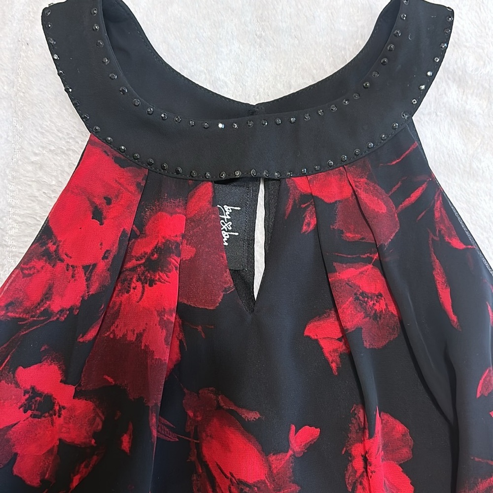 🌹Sleeveless Blouse Rose Print - Picture 5 of 10